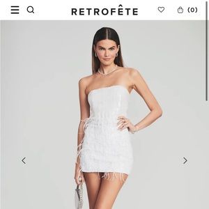 RETROFETE ANASTASIA SEQUIN FEATHER DRESS - SIZE SMALL